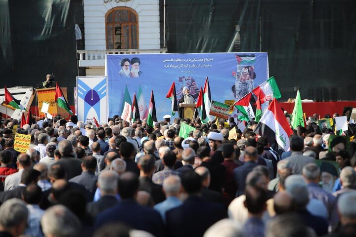 گزارش تصویری اجتماع با شکوه همبستگی با مردم مظلوم فلسطین و حمایت از کودکان بی پناه غزه با حضور استاندار گیلان