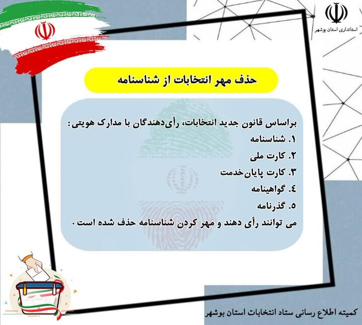 با کدام اسناد هویتی می توانیم رای بدهیم