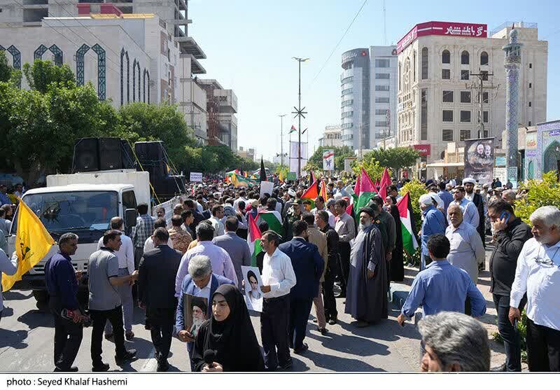 راهپیمایی روز قدس با حضور استاندار بوشهر