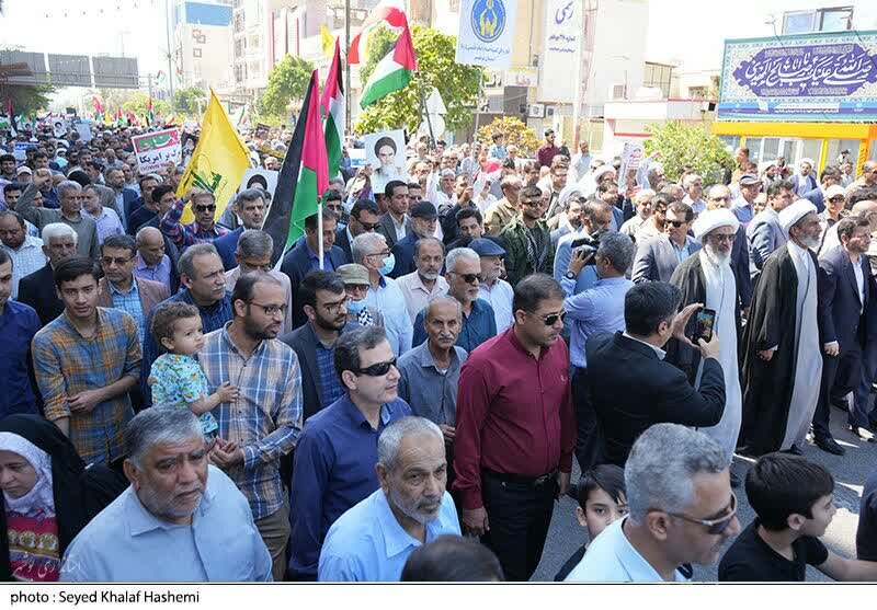 راهپیمایی روز قدس با حضور استاندار بوشهر