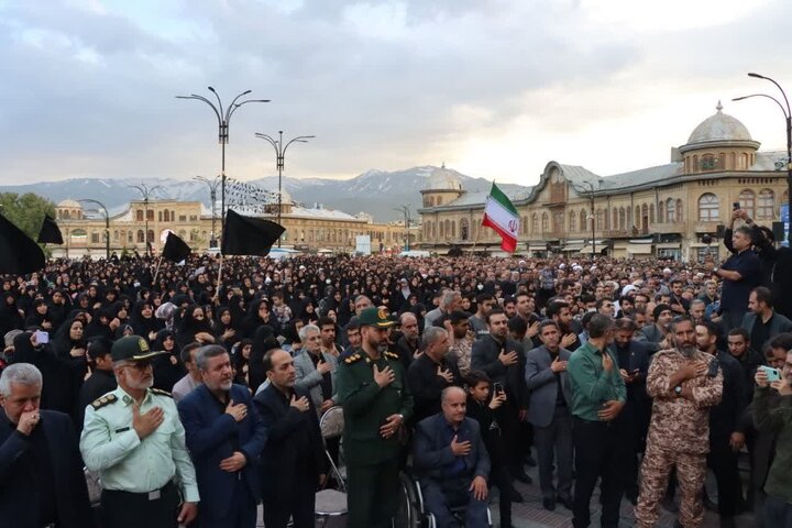 اجتماع بزرگ مردم همدان به مناسبت شهادت خادم‌الرضا شهید آیت‌الله دکتر رئیسی